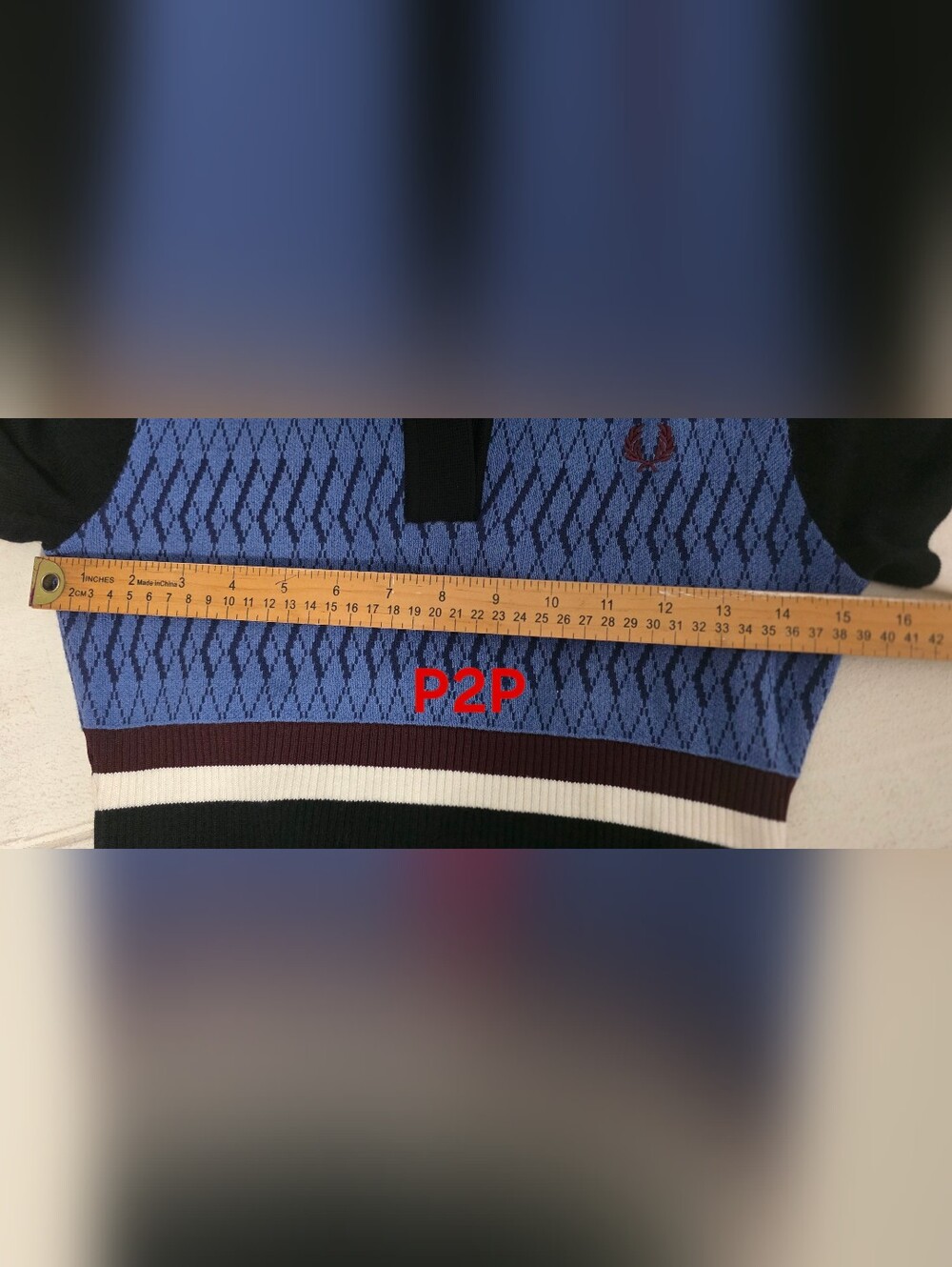 Fred Perry Blue, Black & Cream Striped Polo Dress Size 4 NWOT - Picture 11 of 14